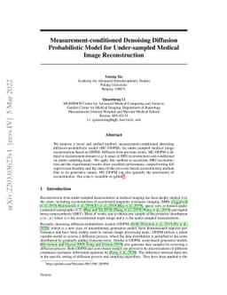 Measurement-conditioned Denoising Diffusion Probabilistic Model for
  Under-sampled Medical Image Reconstruction