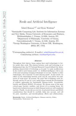 Needs and Artificial Intelligence