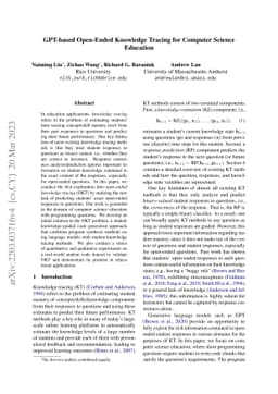 GPT-based Open-Ended Knowledge Tracing