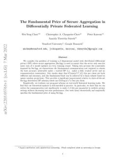 The Fundamental Price of Secure Aggregation in Differentially Private
  Federated Learning