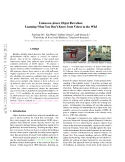 Unknown-Aware Object Detection: Learning What You Don't Know from Videos
  in the Wild