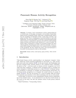 Panoramic Human Activity Recognition