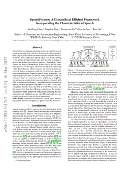SpeechFormer: A Hierarchical Efficient Framework Incorporating the
  Characteristics of Speech