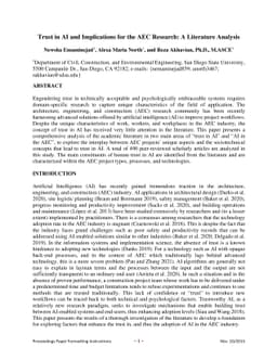 Trust in AI and Implications for the AEC Research: A Literature Analysis