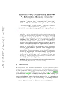 Discriminability-Transferability Trade-Off: An Information-Theoretic
  Perspective