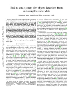 End-to-end system for object detection from sub-sampled radar data