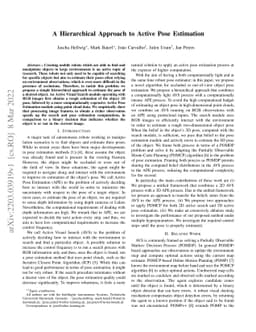A Hierarchical Approach to Active Pose Estimation