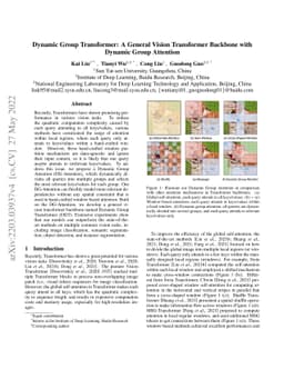 Dynamic Group Transformer: A General Vision Transformer Backbone with
  Dynamic Group Attention