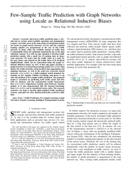 Few-Sample Traffic Prediction with Graph Networks using Locale as
  Relational Inductive Biases