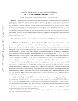 Online Weak-form Sparse Identification of Partial Differential Equations