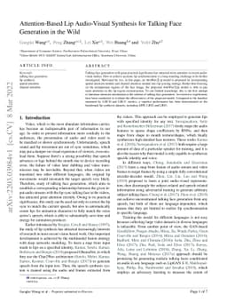 Attention-Based Lip Audio-Visual Synthesis for Talking Face Generation
  in the Wild