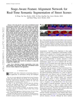 Stage-Aware Feature Alignment Network for Real-Time Semantic
  Segmentation of Street Scenes