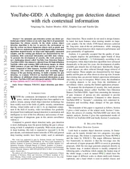 YouTube-GDD: A challenging gun detection dataset with rich contextual
  information