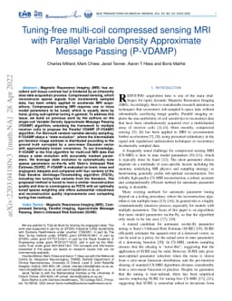 Tuning-free multi-coil compressed sensing MRI with Parallel Variable
  Density Approximate Message Passing (P-VDAMP)