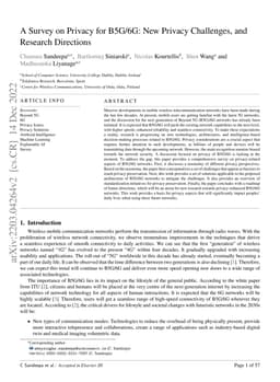 A Survey on Privacy for B5G/6G: New Privacy Challenges, and Research
  Directions