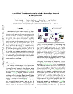 Probabilistic Warp Consistency for Weakly-Supervised Semantic
  Correspondences