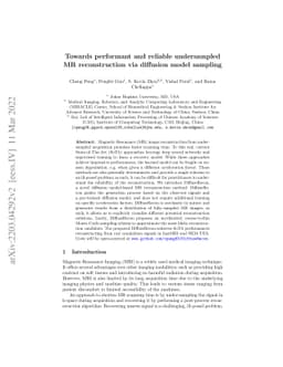 Towards performant and reliable undersampled MR reconstruction via
  diffusion model sampling