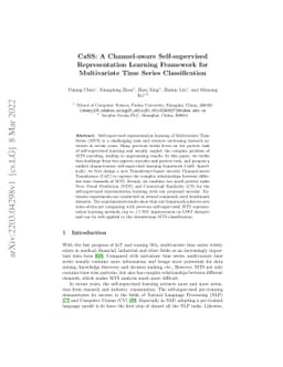 CaSS: A Channel-aware Self-supervised Representation Learning Framework
  for Multivariate Time Series Classification