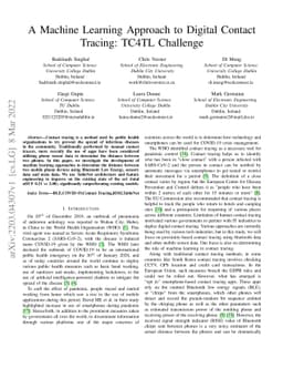 A Machine Learning Approach to Digital Contact Tracing: TC4TL Challenge