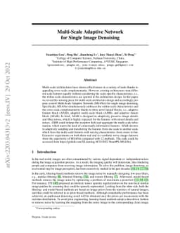 Multi-Scale Adaptive Network for Single Image Denoising