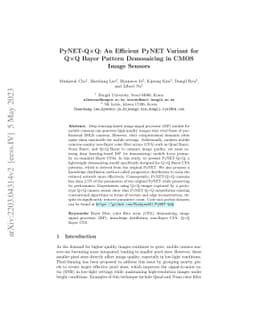 PyNET-QxQ: An Efficient PyNET Variant for QxQ Bayer Pattern Demosaicing
  in CMOS Image Sensors