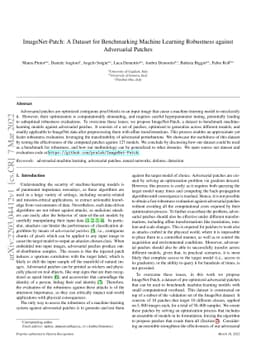 ImageNet-Patch: A Dataset for Benchmarking Machine Learning Robustness against Adversarial Patches