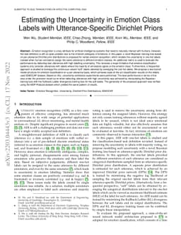 Estimating the Uncertainty in Emotion Class Labels with
  Utterance-Specific Dirichlet Priors