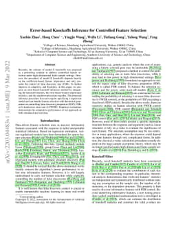 Error-based Knockoffs Inference for Controlled Feature Selection