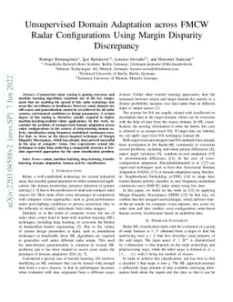 Unsupervised Domain Adaptation across FMCW Radar Configurations Using
  Margin Disparity Discrepancy