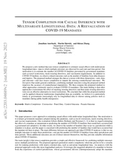Tensor Completion for Causal Inference with Multivariate Longitudinal
  Data: A Reevaluation of COVID-19 Mandates