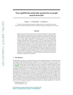 Non-equilibrium molecular geometries in graph neural networks