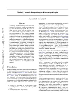 ModulE: Module Embedding for Knowledge Graphs