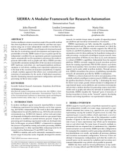SIERRA: A Modular Framework for Research Automation