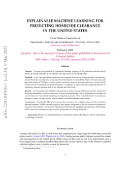 Explainable Machine Learning for Predicting Homicide Clearance in the
  United States