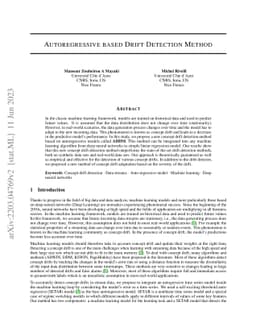 Autoregressive based Drift Detection Method