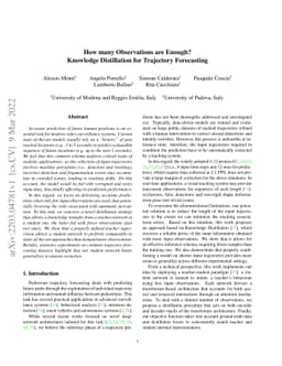 How many Observations are Enough? Knowledge Distillation for Trajectory
  Forecasting