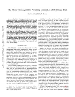 The Philos Trust Algorithm: Preventing Exploitation of Distributed Trust