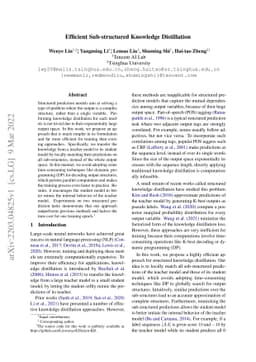 Efficient Sub-structured Knowledge Distillation