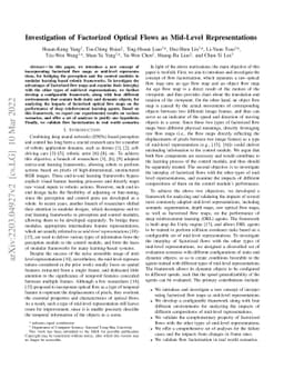 Investigation of Factorized Optical Flows as Mid-Level Representations