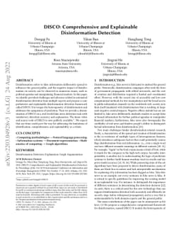 DISCO: Comprehensive and Explainable Disinformation Detection