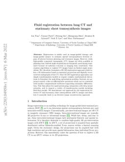 Fluid registration between lung CT and stationary chest tomosynthesis
  images