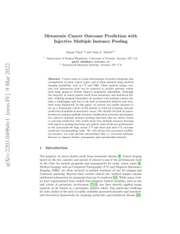 Metastatic Cancer Outcome Prediction with Injective Multiple Instance
  Pooling