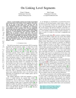 On Linking Level Segments