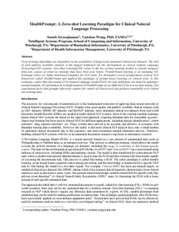 HealthPrompt: A Zero-shot Learning Paradigm for Clinical Natural
  Language Processing