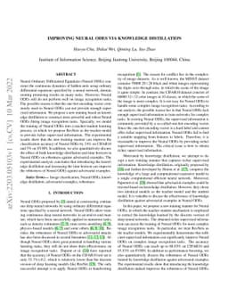 Improving Neural ODEs via Knowledge Distillation