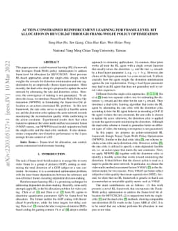 Action-Constrained Reinforcement Learning for Frame-Level Bit Allocation
  in HEVC/H.265 through Frank-Wolfe Policy Optimization