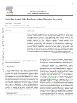 End-to-End Semantic Video Transformer for Zero-Shot Action Recognition