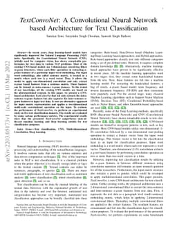 TextConvoNet:A Convolutional Neural Network based Architecture for Text
  Classification
