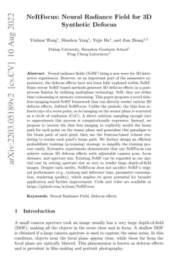 NeRFocus: Neural Radiance Field for 3D Synthetic Defocus
