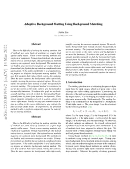 Adaptive Background Matting Using Background Matching